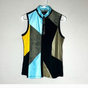 Jamie Sadock Colour Block Sleeveless Golf Top